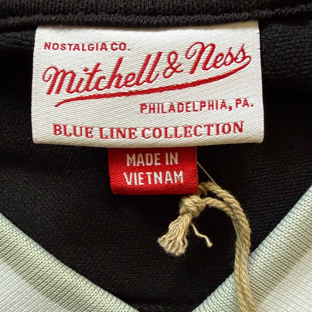 Mitchell & Ness Black and White Hockey Jersey Label - Picture 3 of 5